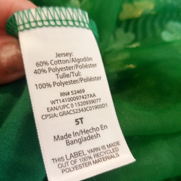 Girls Way to  Celebrate  Patrick's day long sleeve Dress Green   5 - Picture 3 of 7